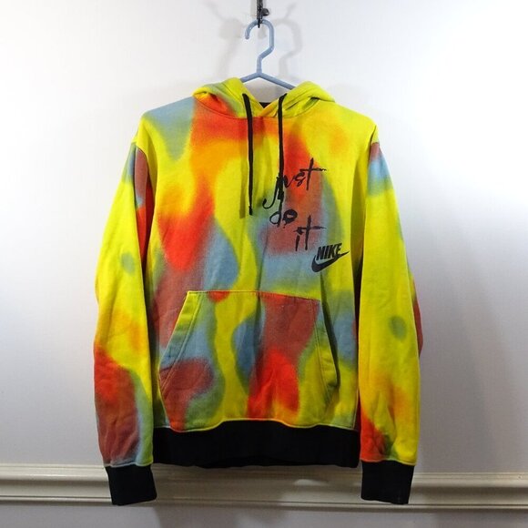 Nike Color Splash Actions Speak Louder Than Anything Tie Dye Hoodie Mens Small